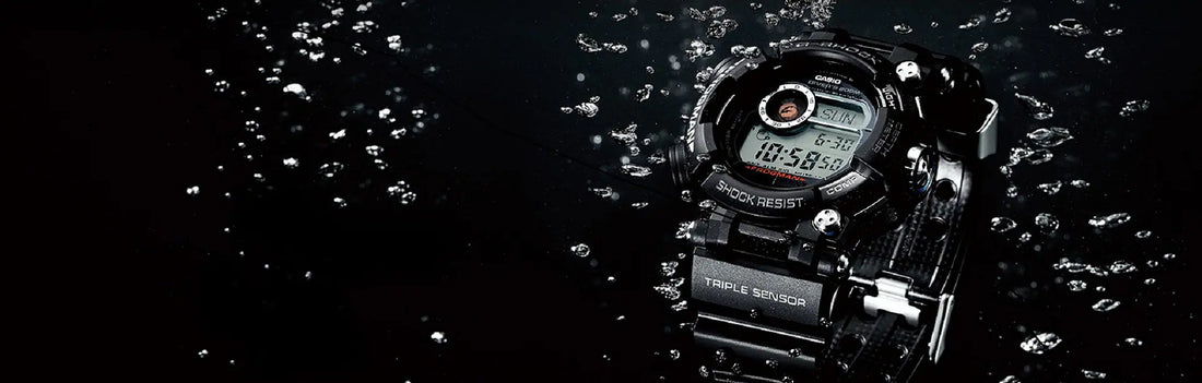 Montre Casio G-SHOCK au bord de l'eau, étanche à 20 bar