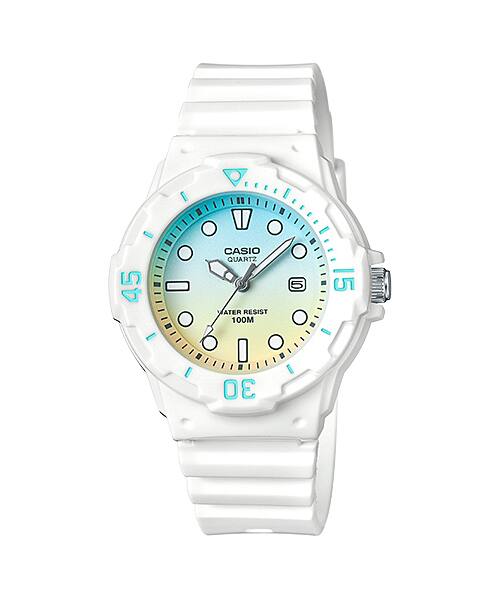 Montre analogique en résine à cadran blanc Casio pour femme - LRW-200H-2E2VDR 