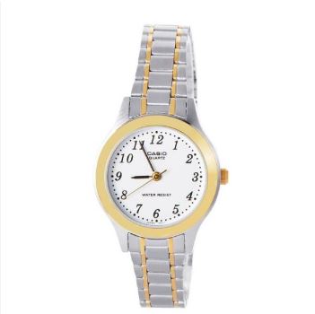 Casio LTP-1128G-7BRDF Montre vintage avec bracelet en acier inoxydable argenté et doré pour femme 