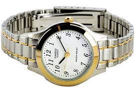 Casio LTP-1128G-7BRDF Montre vintage avec bracelet en acier inoxydable argenté et doré pour femme 