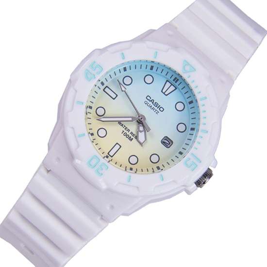 Montre analogique en résine à cadran blanc Casio pour femme - LRW-200H-2E2VDR 